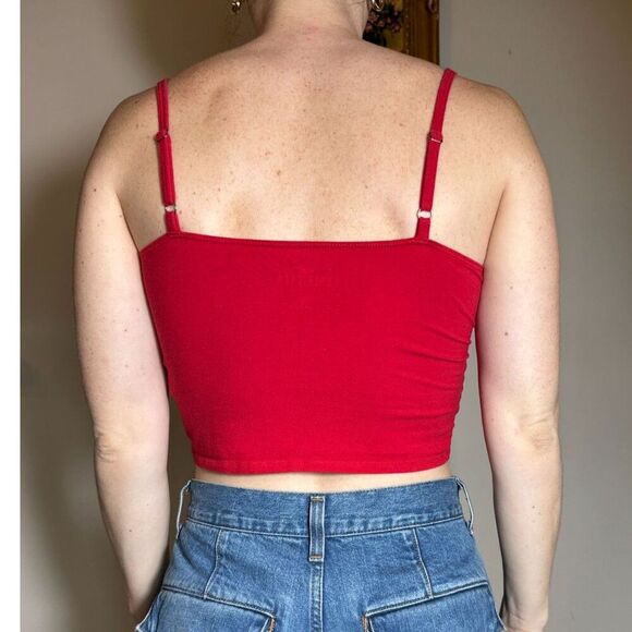 Hollister Must Have Collection Cropped Adjustable Straps Tank Red Size Large - Picture 2 of 3